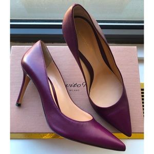 Gianvito Rossi Aubergine Leather Pump